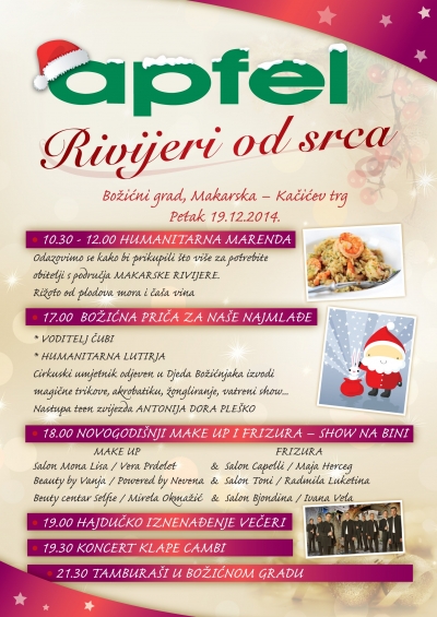 Naš član Apfel d.o.o. pripremio je pregršt događanja u petak u Božićnom gradu u Makarskoj